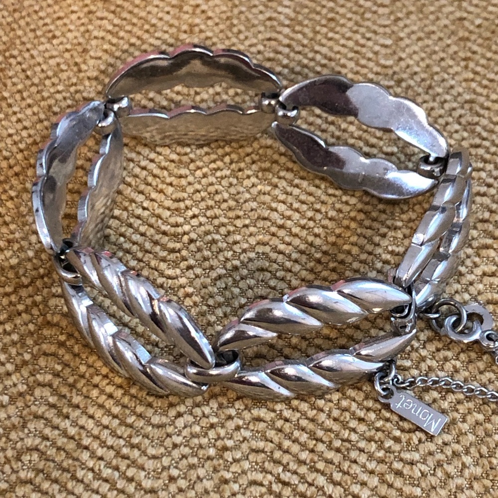 Monet braided silvertone bracelet